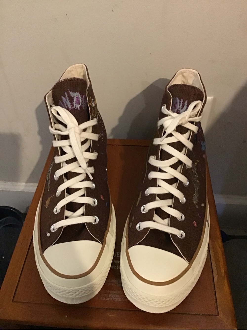 Converse Brown High-Top Sneakers with White Soles and Laces